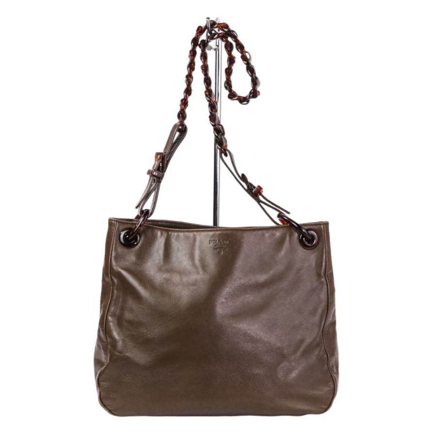 PRADA（プラダ） 美品 プラスチックチェーン レザー ショルダーバッグ