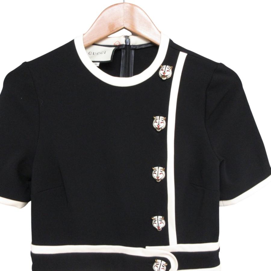 GUCCI（グッチ） 美品 ミケーレ期 タイガーボタン 半袖 バイカラー