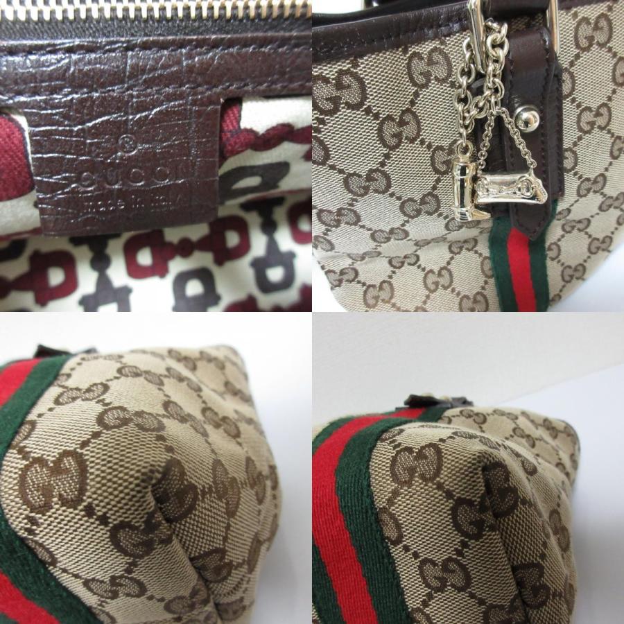 GUCCI 美品 グッチ シェリーライン GG柄キャンバス チャーム付き