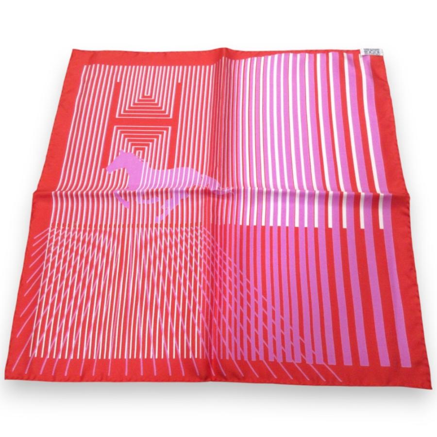 HERMES スカーフ カレ45 ギャロップ 馬のシルエット シルク 美品