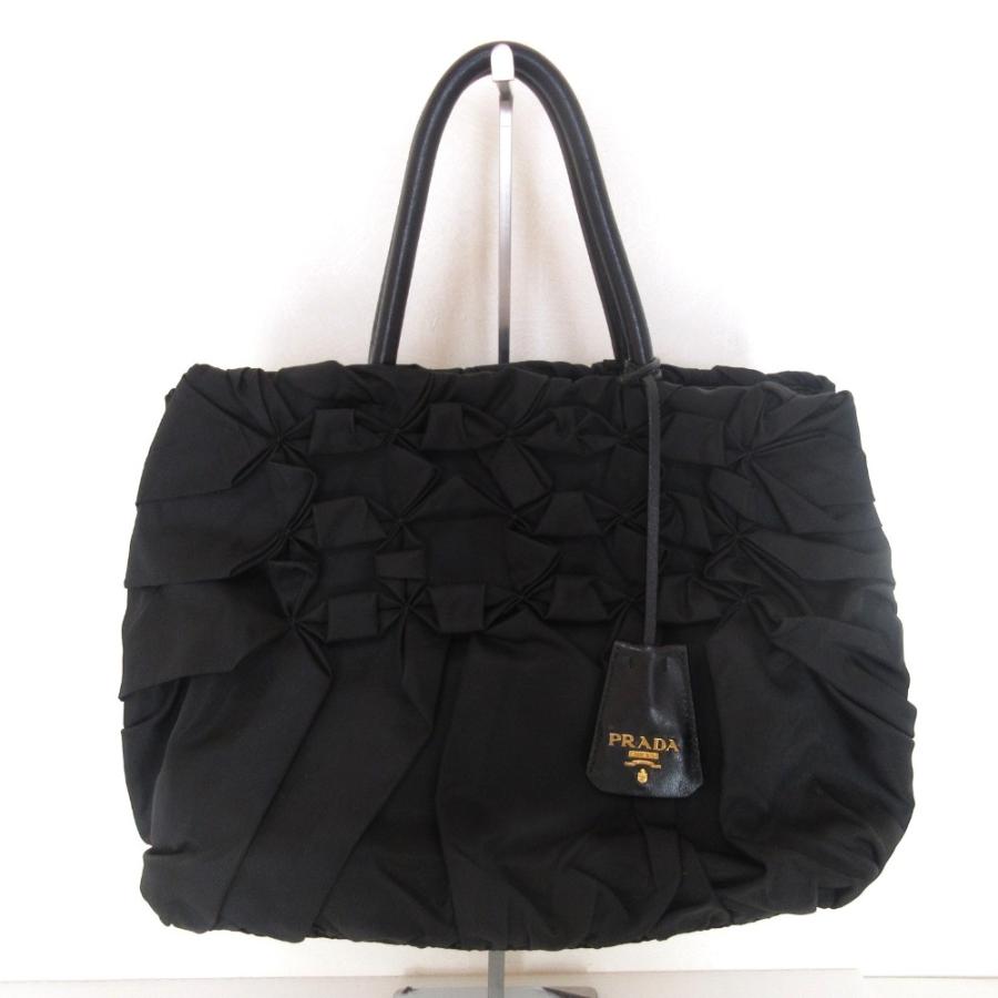 PRADA ナイロンバッグ フリル BN1701 プラダ PRADA（プラダ） 美品 フリル ナイロン トートバッグ BN1701 ブラック