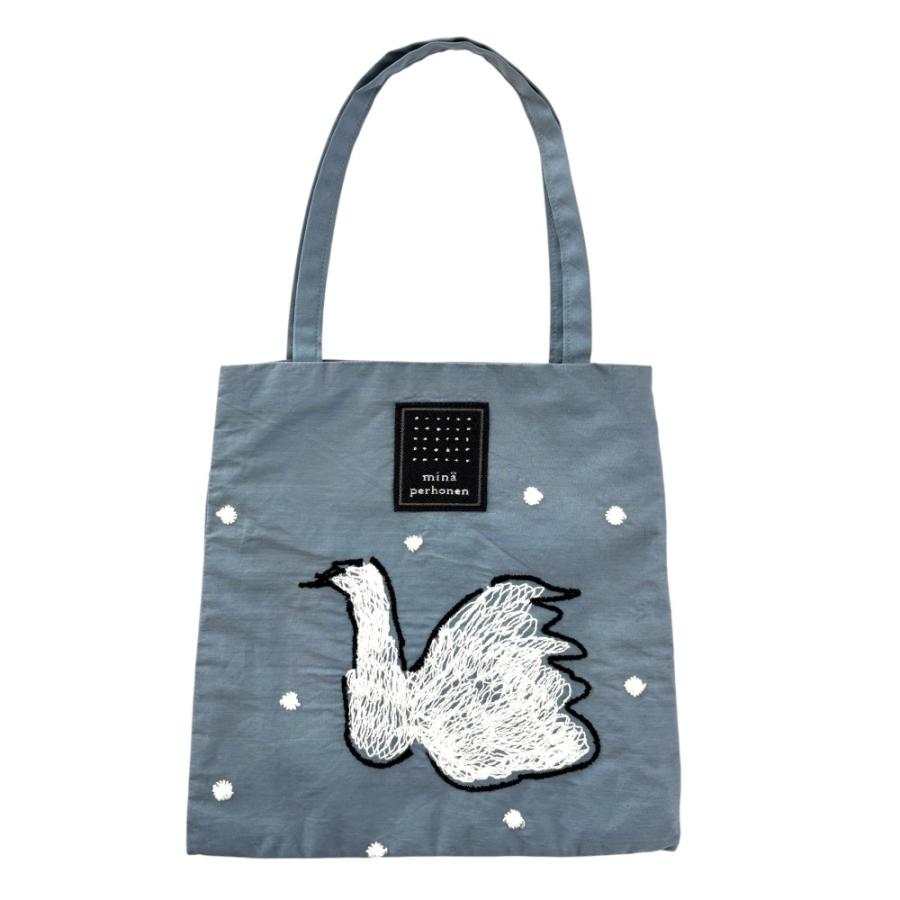 mina perhonen（ミナペルホネン） 美品 swan 白鳥刺繍 ミニバッグ