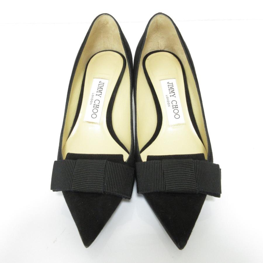 JIMMY CHOO 新品同様 ジミーチュウ スエード リボン ポイン