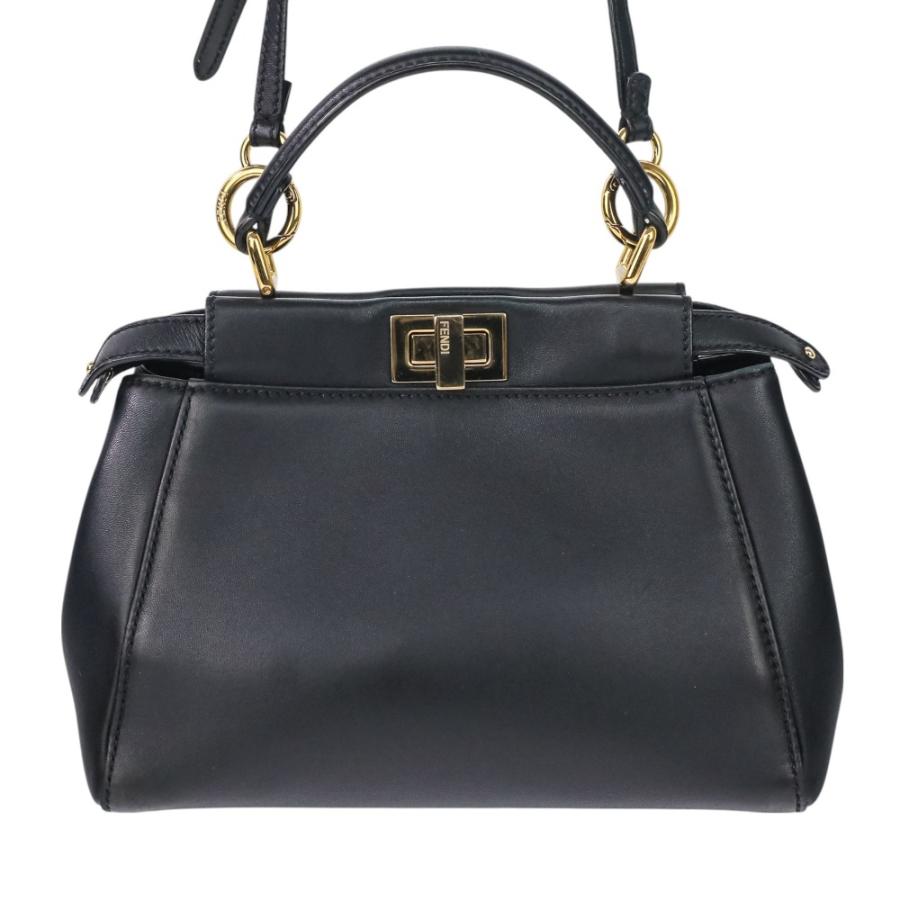 FENDI 美品 フェンディ ピーカブー ミニ レザーハンドバッグ 