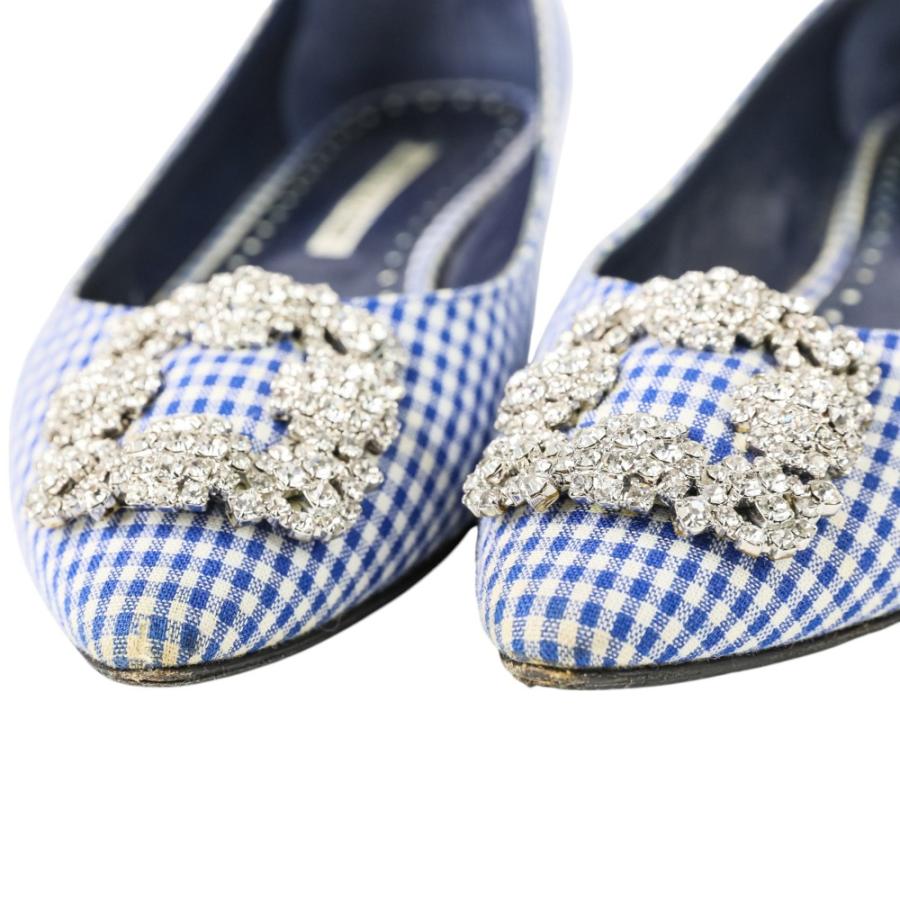 MANOLO BLAHNIK 良品 マノロブラニク ハンギシ ギンガムチェック 