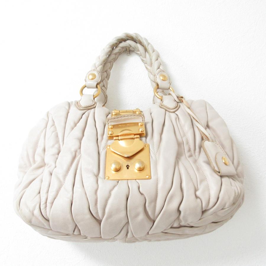 MIU MIU アイボリー ハンドバッグショルダーバッグ