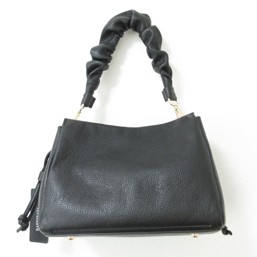 新品同様 RAFFINATA by GIANNI NOTARO ジャンニノターロ レザー 2WAY ショルダーバック ハンドバッグ ブラック レディース 古着 中古 USED GIANNI NOTARO（ジャンニノターロ） 新品同様 RAFFINATA by GIANNI