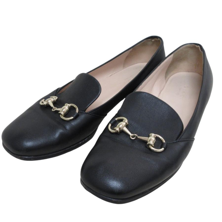 GUCCI グッチ ホースビットローファー 37 1/2 C 24.5㎝相当 GUCCI（グッチ） 良品 ホースビット レザー ローファー スリッポン