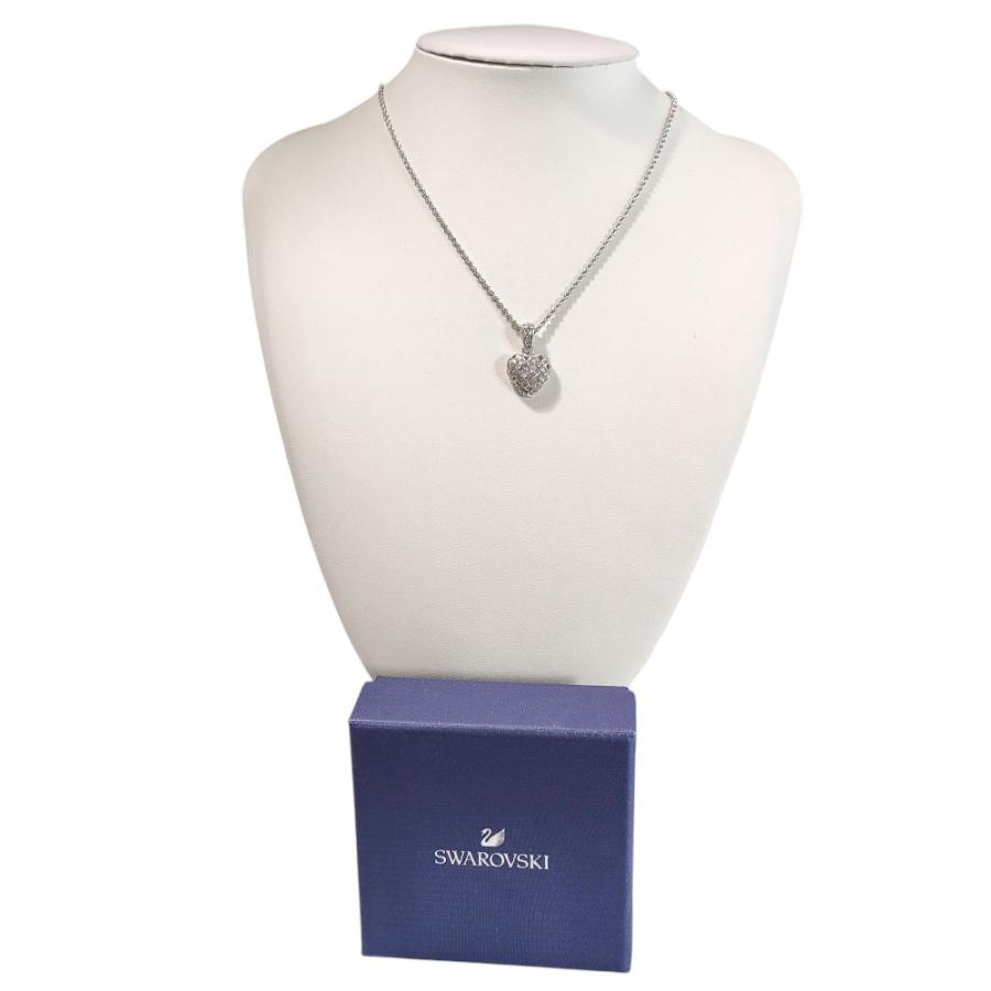 SWAROVSKI（スワロフスキー） 美品 ハート パヴェ チェーン ペンダント