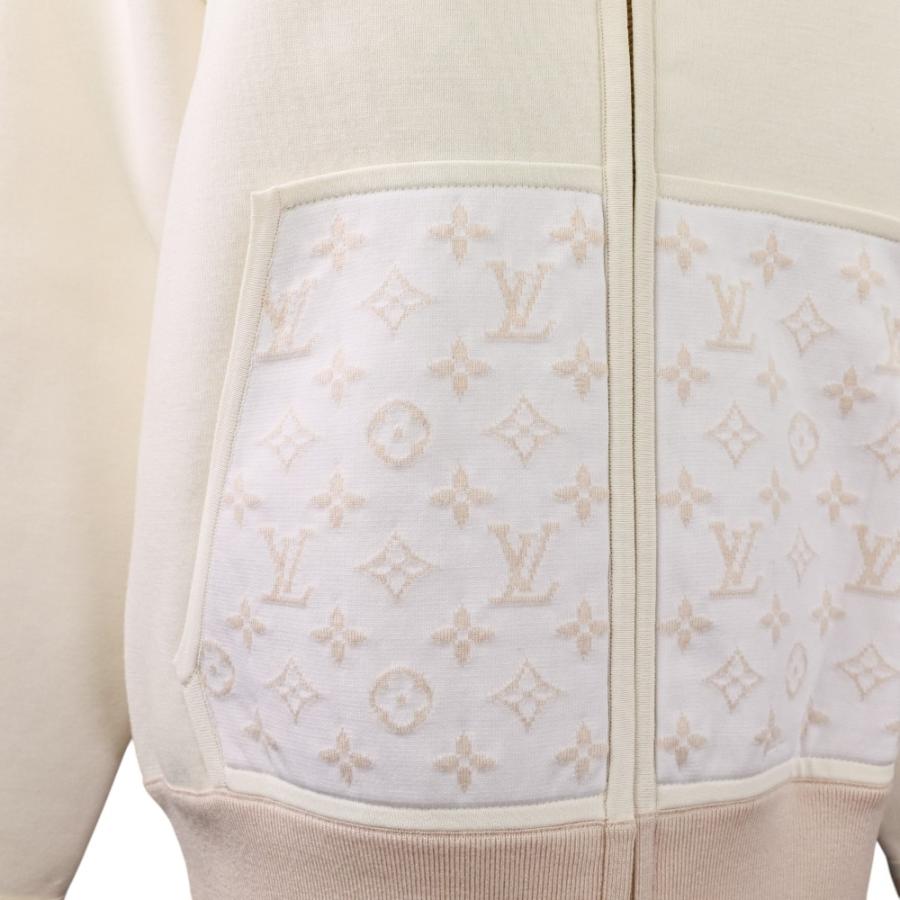 良品 24SS LOUIS VUITTON ルイヴィトン モノグラム ジップ スウェットパーカー RW241WW LN6 FQKC03 サイズM アイボリー レディース 古着 中古 USED LOUIS VUITTON - 良品 24SS LOUIS VUITTON ルイヴィトン モノグラム