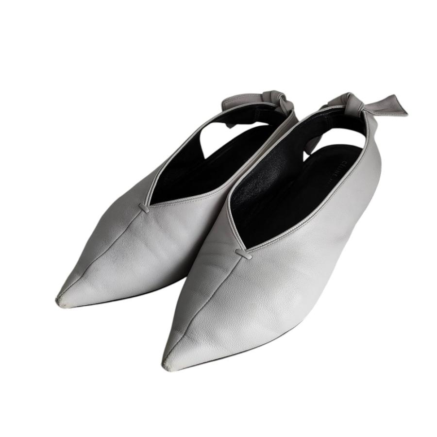 CELINE（セリーヌ） 良品 フィービー期 レザー スリングバックリボン v