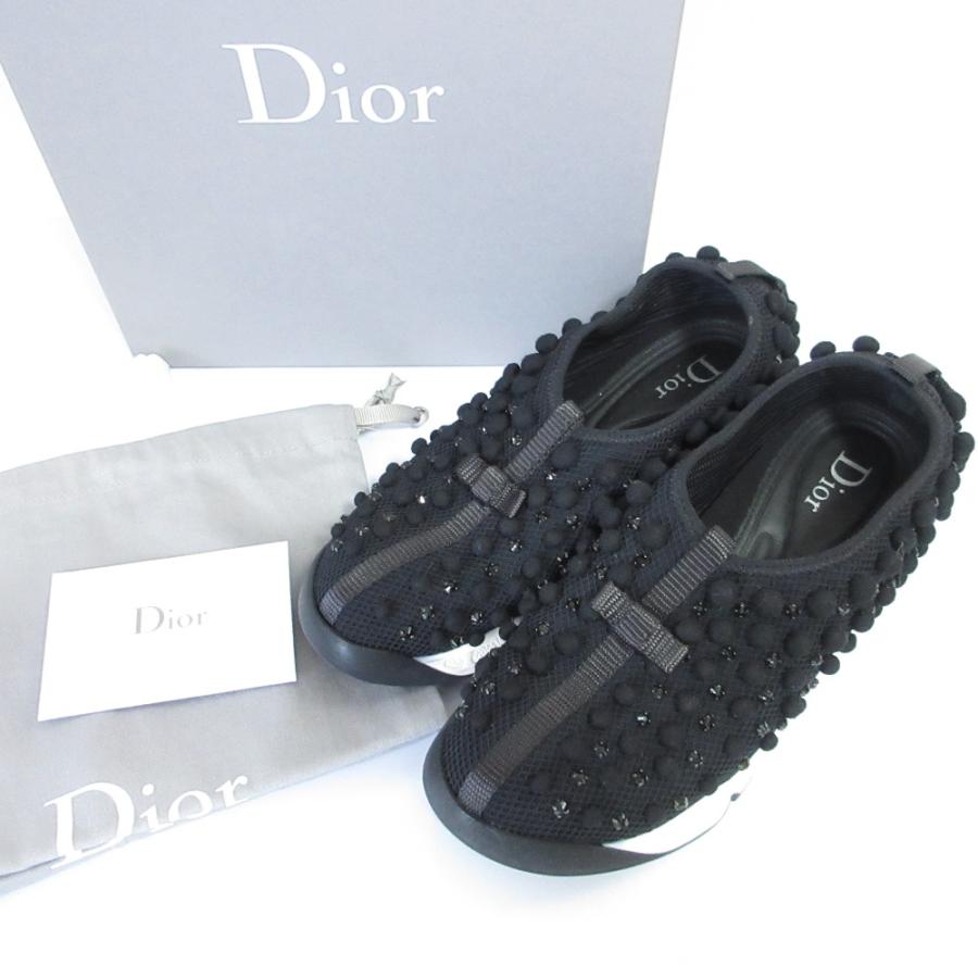【ディオール】ディオール フュージョン スニーカ ビジュー メッシュスニーカー Christian Dior（クリスチャン・ディオール） 美品 FUSION ビジュー