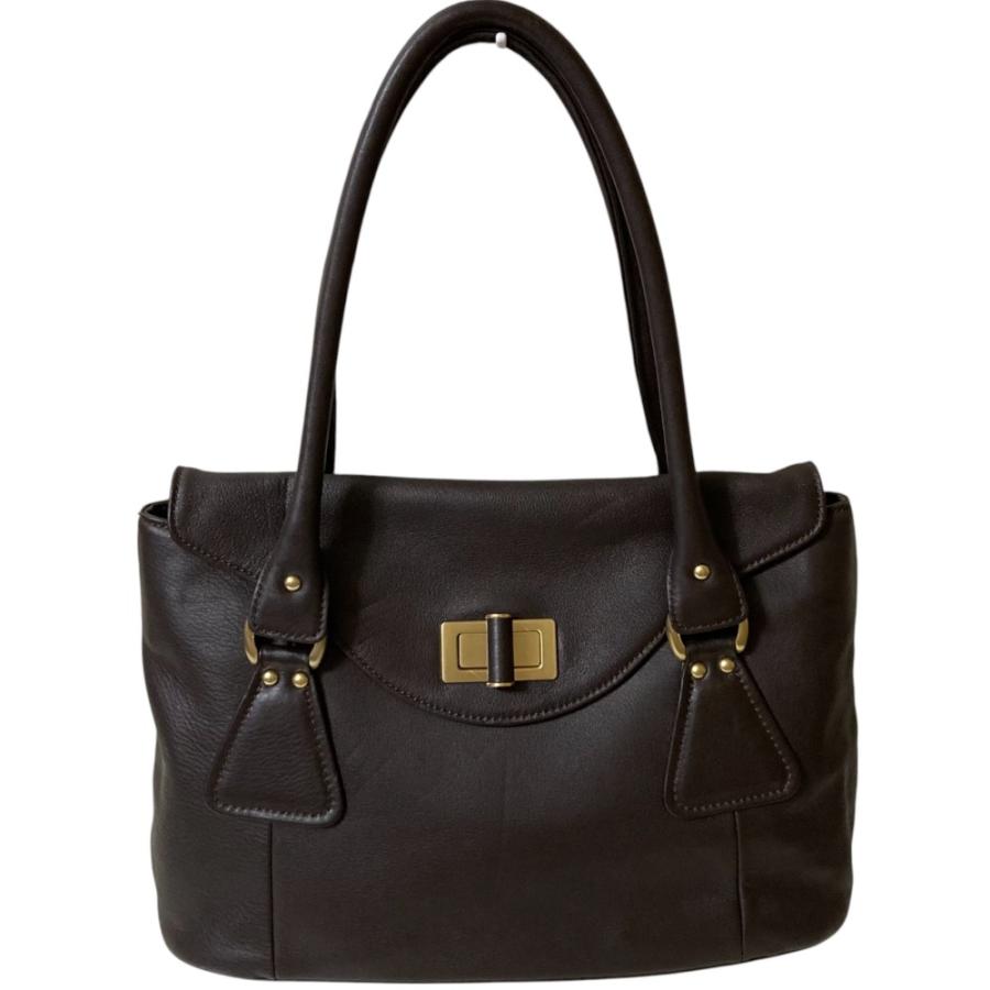 HANAE MORI（ハナエモリ） 良品 レザー ターンロック トートバッグ