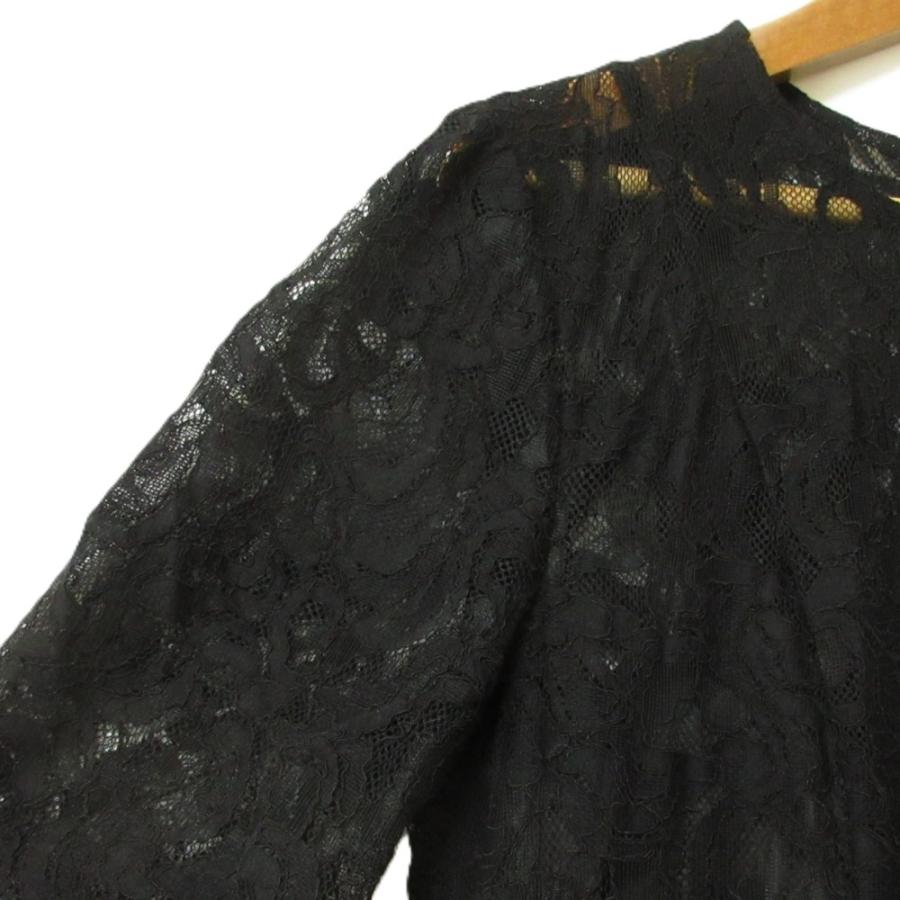美品 24AW GRACE CONTINENTAL グレースコンチネンタル スカラップ コードレースフレアドレス ワンピース 0124335064 36 ブラック レディース 古着 中古 USED コードレースフレアドレス / GRACE CONTINENTAL | GRACE CONTINENTAL
