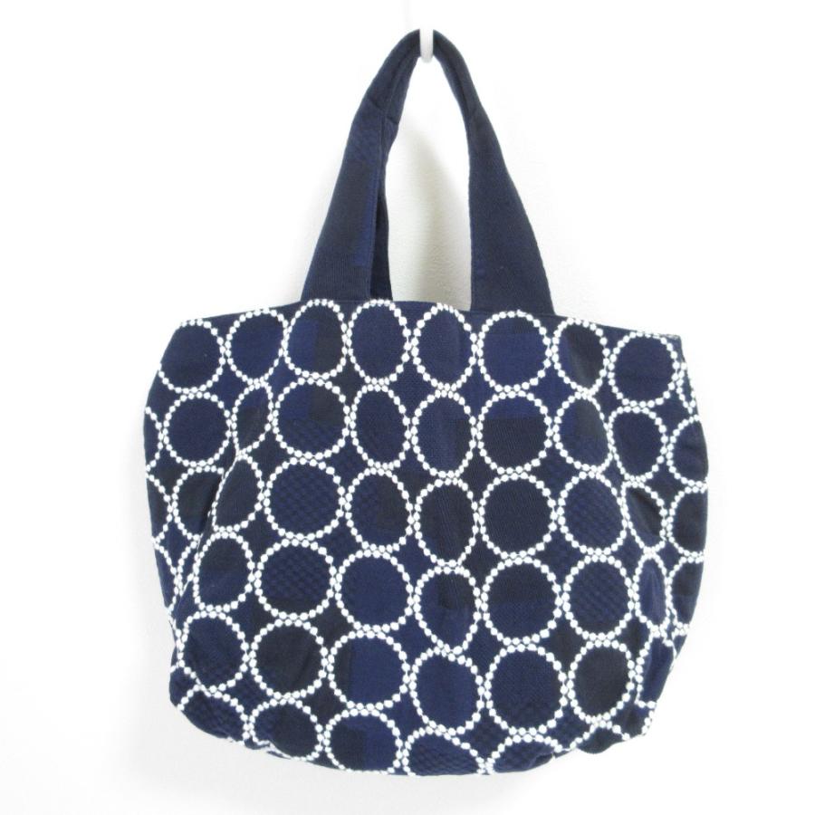 ミナペルホネン tambourine navy ハンドメイド　トートバッグ ミナ ペルホネン×HOBONICHI / トートバッグ tambourine（navy