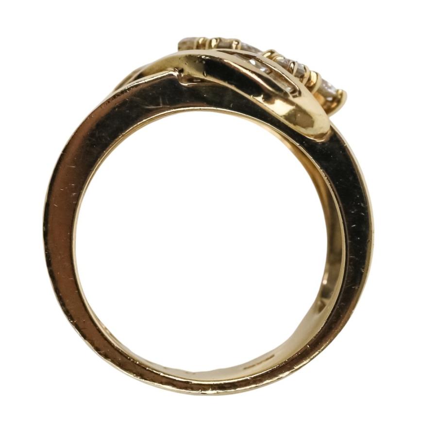良品 ノーブランド K18YG × ダイヤモンド D0.47ct フラワーモチーフ 