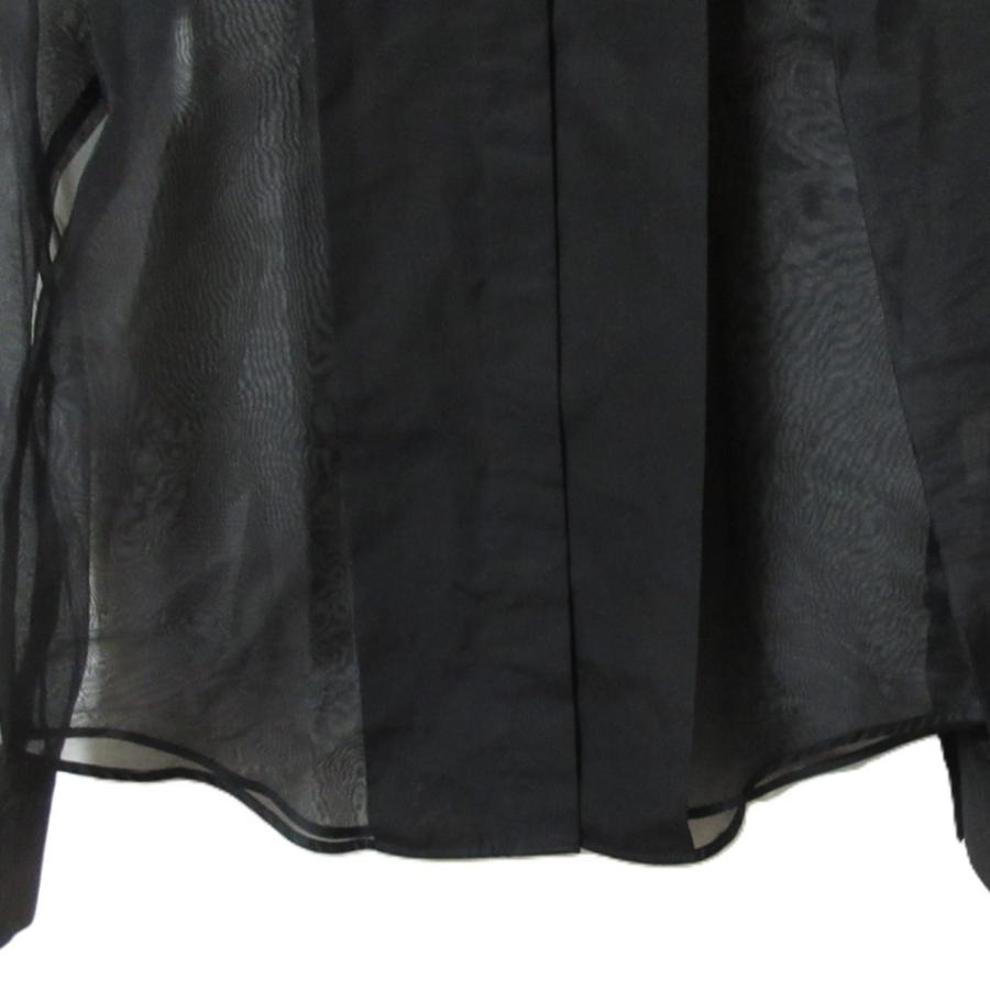 美品 HELMUT LANG ヘルムートラング 黒タグ 本人期 シルク100% ロゴボタン 長袖 シアーシャツ ブラウス サイズS ブラック レディース 古着 中古 USED 2634944674.jpg?1756880647