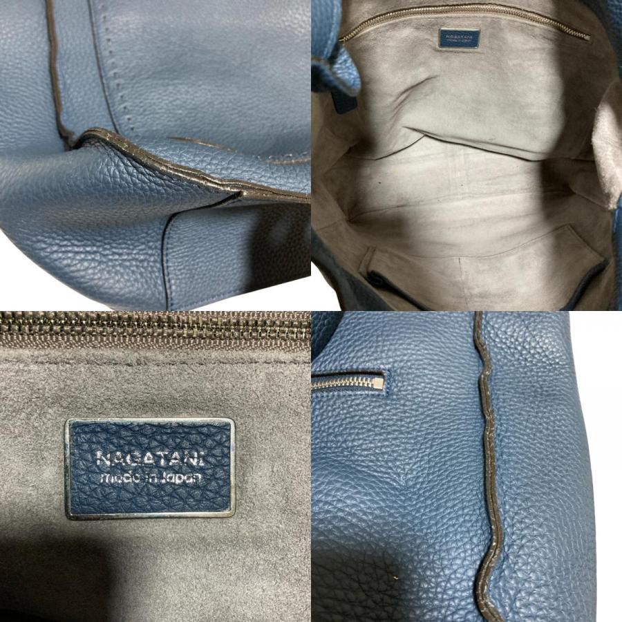 美品 NAGATANI ナガタニ レザー ショルダーバッグ ブルー レディース 