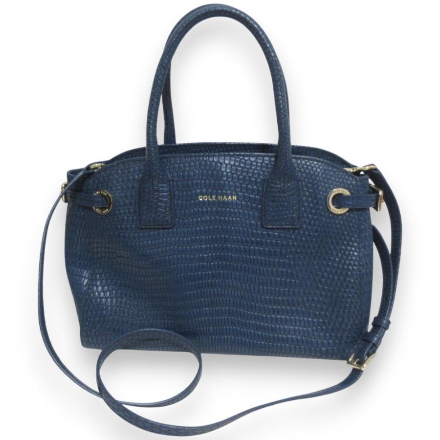 COLE HAAN（コールハーン） 美品 型押し レザー 2WAY ハンドバッグ