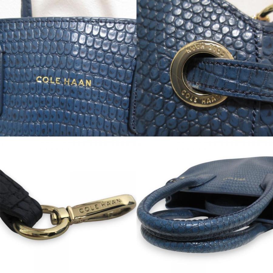 COLE HAAN（コールハーン） 美品 型押し レザー 2WAY ハンドバッグ