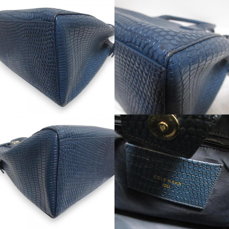 COLE HAAN（コールハーン） 美品 型押し レザー 2WAY ハンドバッグ