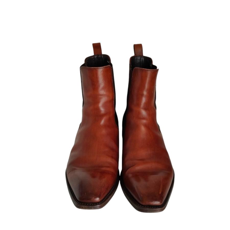 良品 ANTONIO MAURIZI アントニオマウリッツィ レザー サイドゴアブーツ シューズ 40 25cm相当 箱付き ブラウン メンズ 古着 中古 USED ANTONIO MAURIZI（アントニオマウリッツィ） 良品 レザー サイドゴア