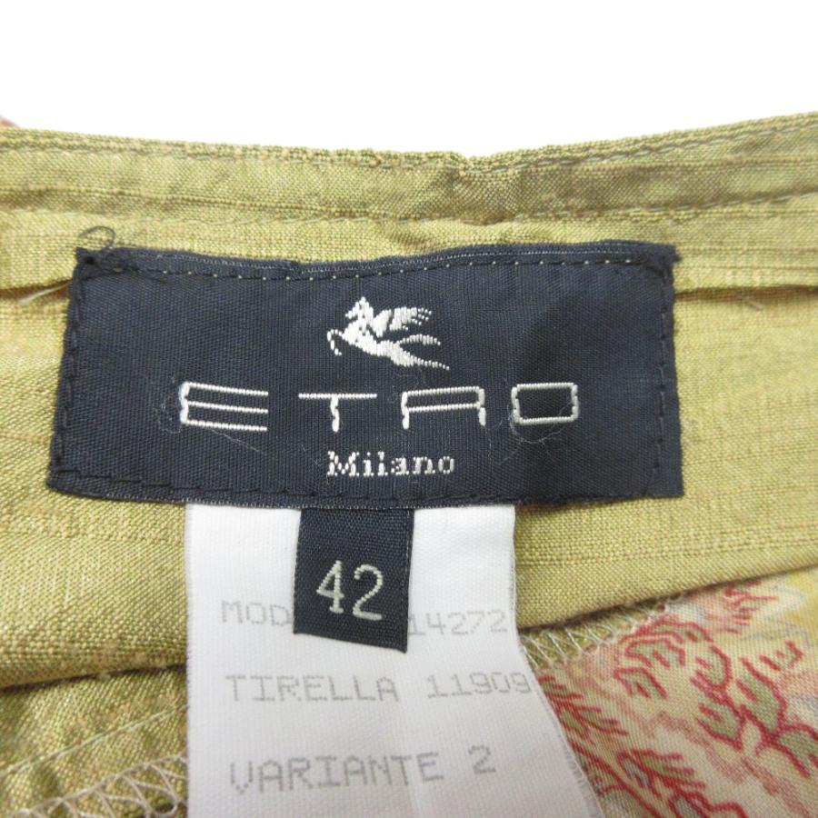 ETRO（エトロ） 美品 ペイズリー シルク100％ ミディ丈 ラップスカート