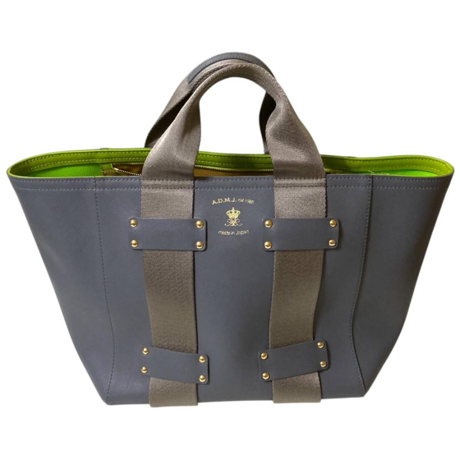 【極美品】A.D.M.J デイリー　トートバッグ　レザー　金ロゴ　グレージュ A.D.M.J（エーディーエムジェイ） 美品 ADMJ デイリートートバッグ