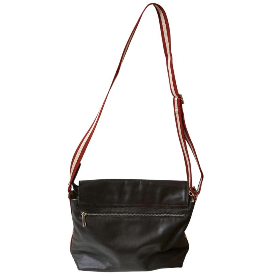 Bally（バリー） 良品 ストライプストラップ レザー ショルダーバッグ