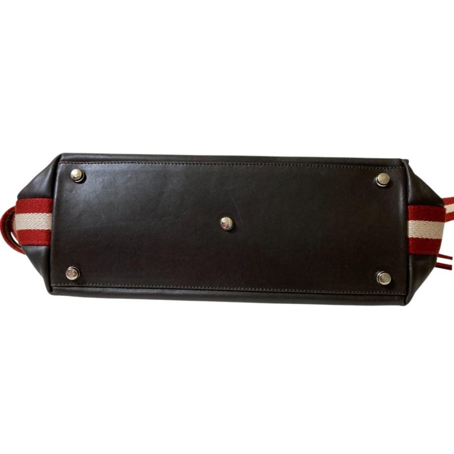Bally（バリー） 良品 ストライプストラップ レザー ショルダーバッグ