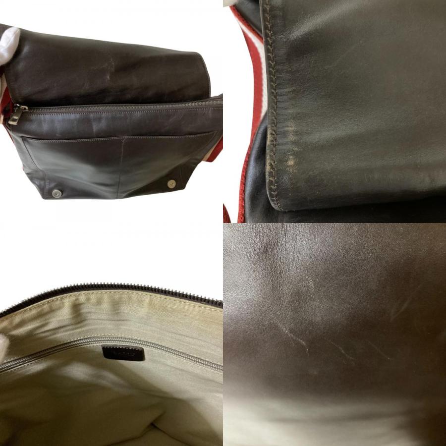Bally（バリー） 良品 ストライプストラップ レザー ショルダーバッグ