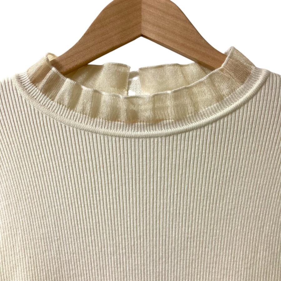 未使用 23AW EPOCA エポカ シアーニット タフタコンビドレス ニットドッキングワンピース 38 オフホワイト  レディース 古着 中古 USED kigaeru_342474016030