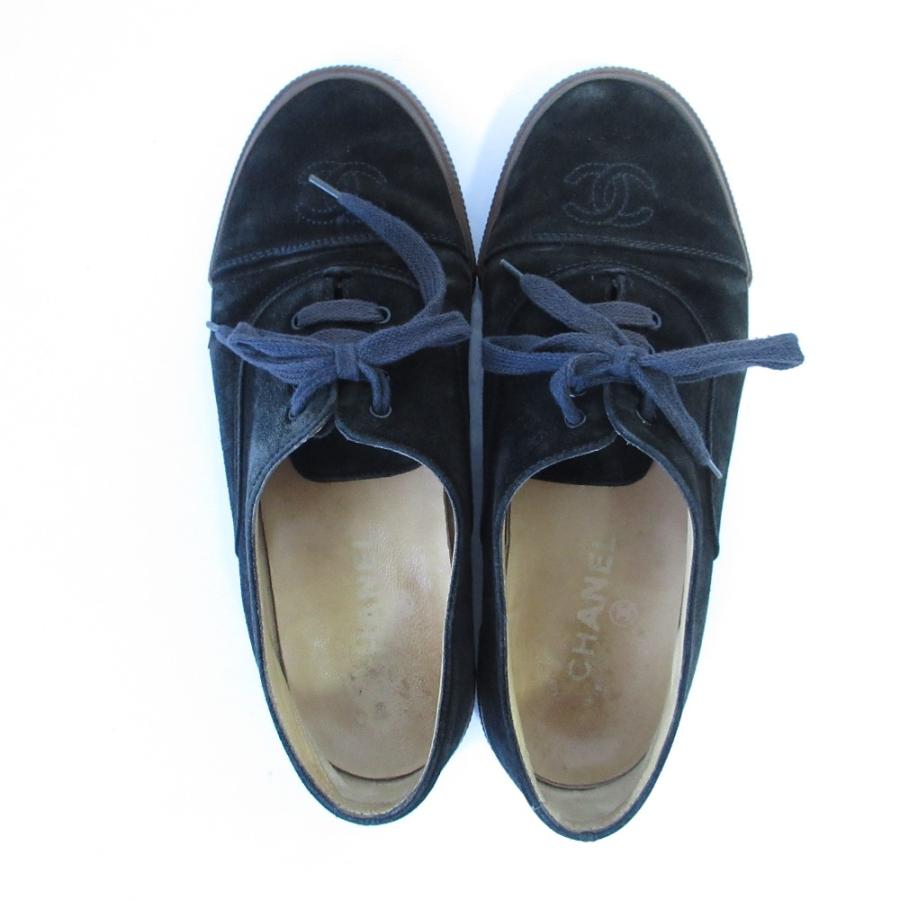 CHANEL 良品 シャネル スエード ココマークスニーカー レース