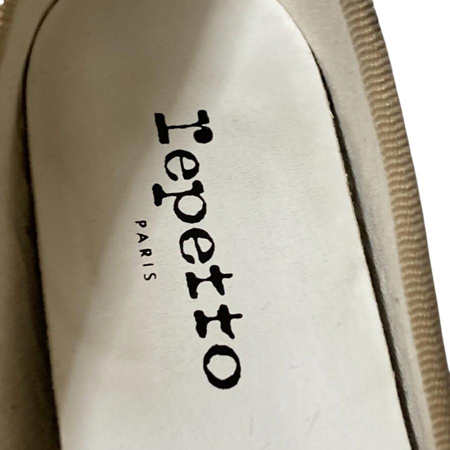 repetto レペット バレエシューズ/オペラシューズ 23cm ベージュ 【古着】【中古】【送料無料】 repetto（レペット） 美品 CAMILLE BALGOM カミーユ リボン ミドル