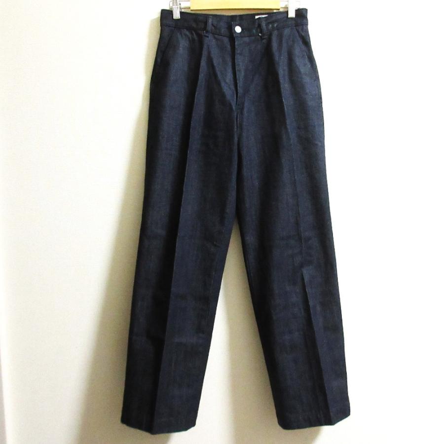 SINME 美品 シンメ センタープレス ワイドデニムパンツ W29 インディゴ  