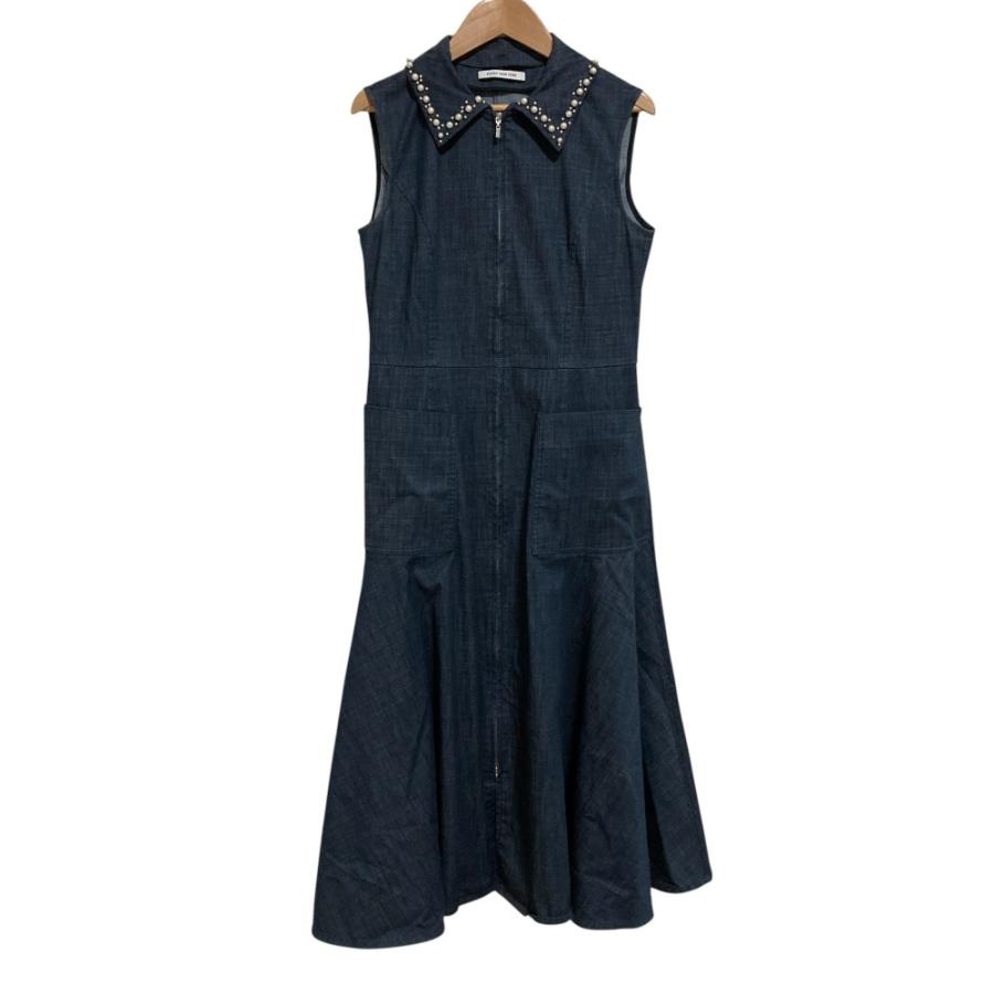 極美品 22ss　フォクシー　デニムドリームワンピース　リボン　ドレス　紺　XL 美品FOXEY フォクシーフォクシーニューヨーク デニムワンピース