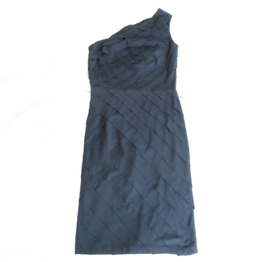 未使用級✨TADASHI SHOJI ドレス　ワンピース　ネイビー　チュール Tadashi Shoji 良品 タダシショージ ワンショルダー ティアードドレス