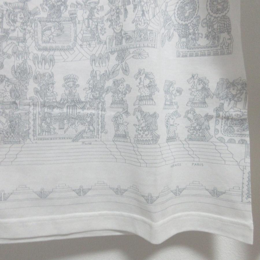 良品 HERMES エルメス マルジェラ期 天体と太陽柄 ロングスリーブ Tシャツ カットソー S ホワイト レディース 古着 中古 USED HERMES（エルメス） 良品 マルジェラ期 天体と太陽柄 ロングスリーブ T