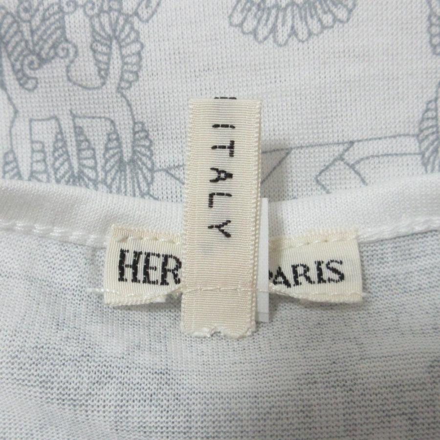 良品 HERMES エルメス マルジェラ期 天体と太陽柄 ロングスリーブ Tシャツ カットソー S ホワイト レディース 古着 中古 USED HERMES（エルメス） 良品 マルジェラ期 天体と太陽柄 ロングスリーブ T