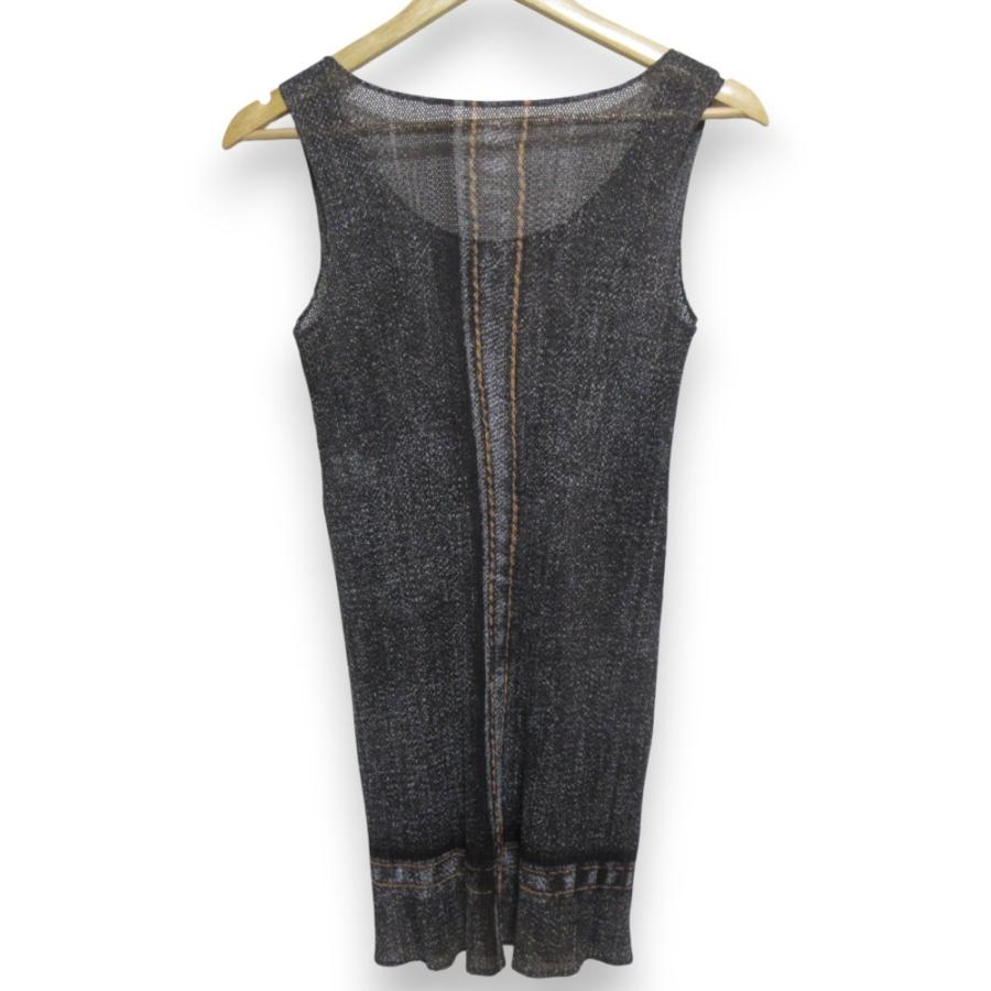 美品 希少 プリーツプリーズ イッセイミヤケ デニム 転写 ベスト