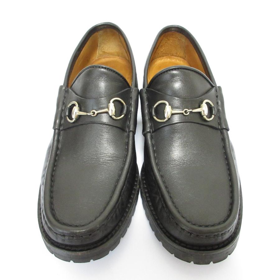 GUCCI 良品 グッチ レザー ホースビット ローファー サイズ6 1/2