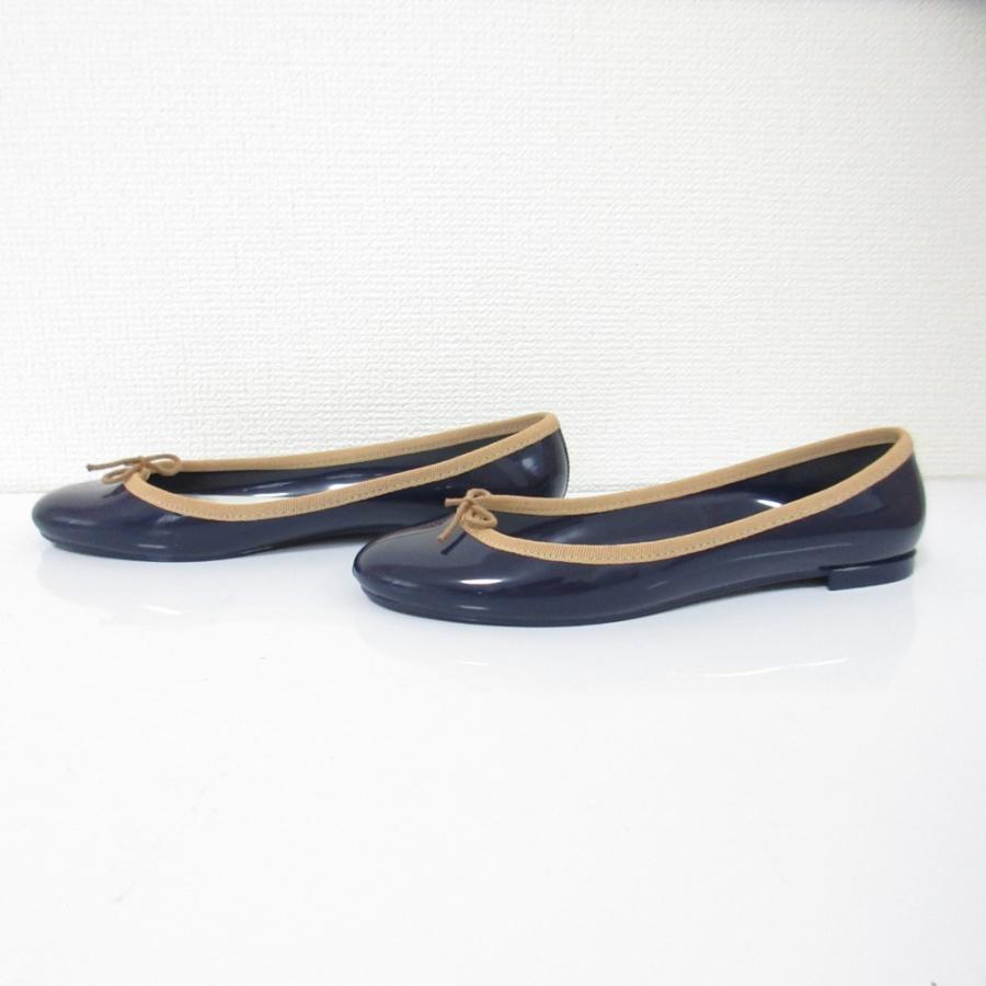 【未使用】レペット サンドリオン エナメルバレエシューズ ネイビー39 24.7 repetto（レペット） 美品 サンドリオン ベイビー レイン バレエ