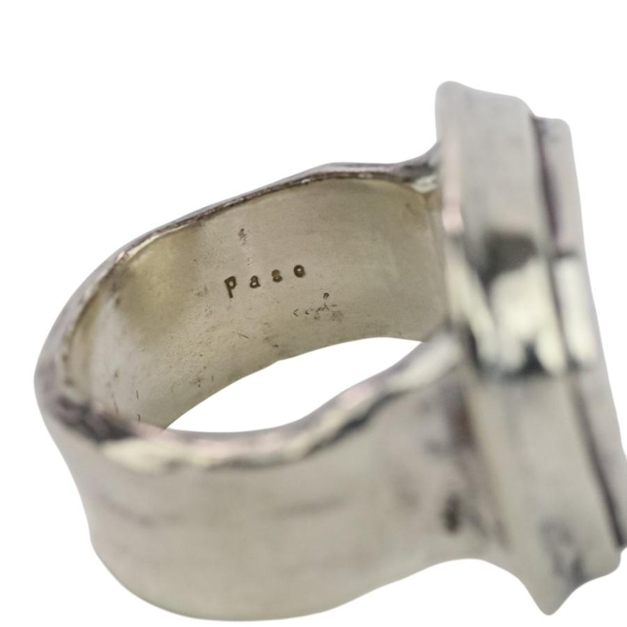 美品 paso パソ スクエアリング 約10号 シルバー レディース 古着 中古