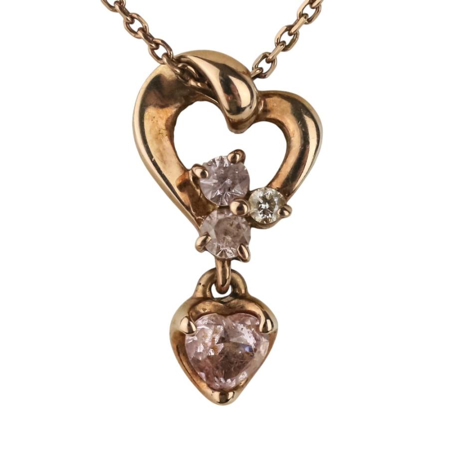 美品】4℃ K10 ハートネックレス ゴールド シンプル プレゼント 4