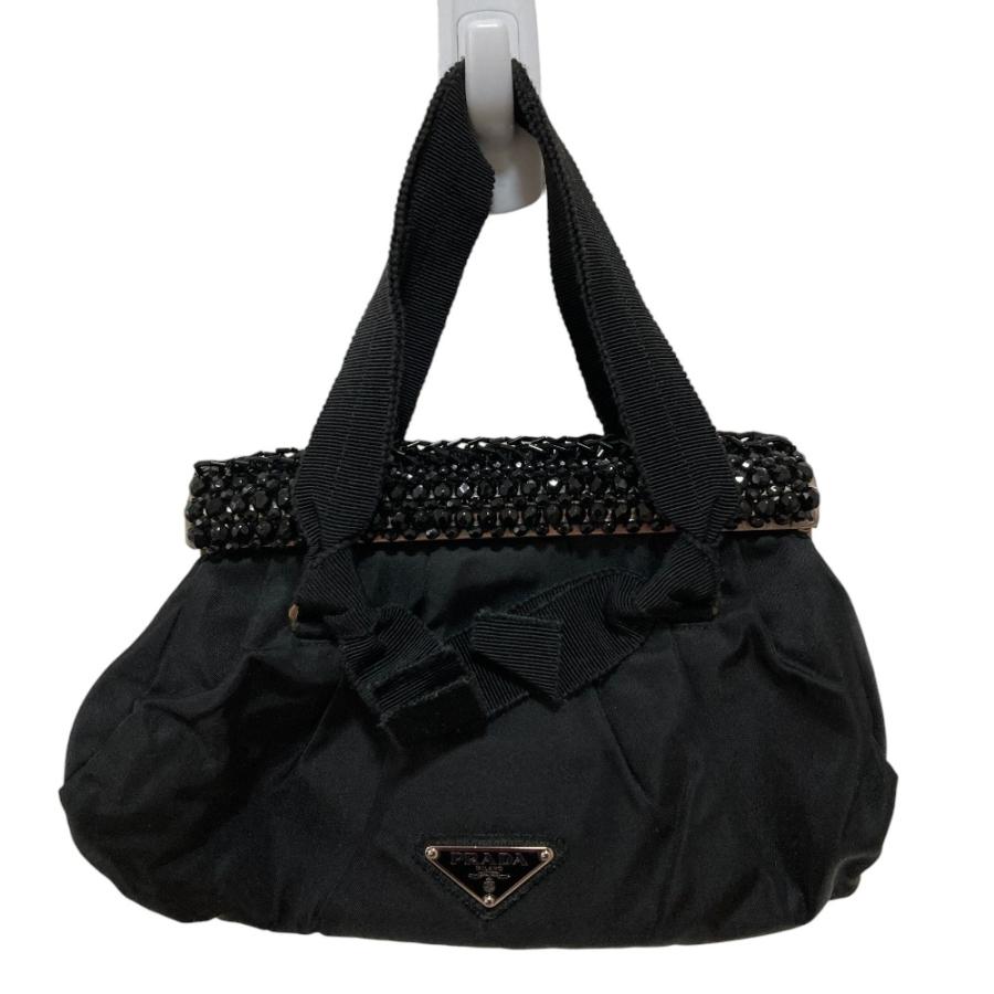 新品同様　プラダ　手袋　レディース　トライアングルプレート　bp15 PRADA（プラダ） 良品 トライアングルロゴプレート ビジュー ナイロン