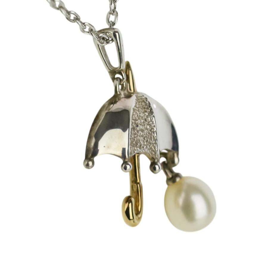 MIKIMOTO（ミキモト） 美品 K18×シルバー 傘モチーフ パール 