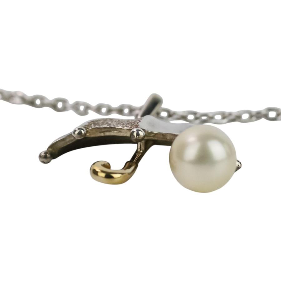 MIKIMOTO（ミキモト） 美品 K18×シルバー 傘モチーフ パール
