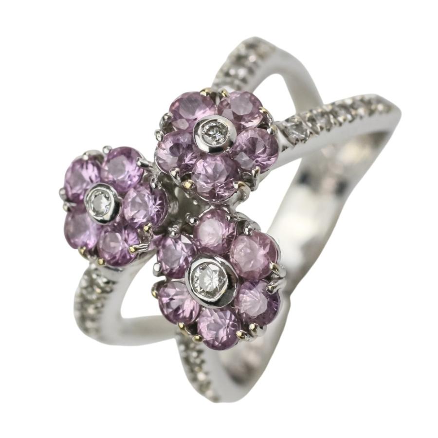 Ponte Vecchio（ポンテヴェキオ） 良品 K18WG ピンクサファイア1.17ct 