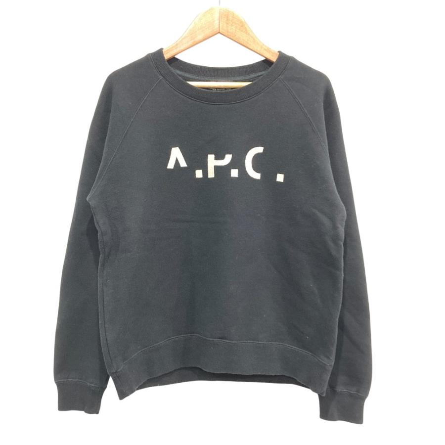 A.P.C.（アーペーセー） 美品 ロゴ スウェット トレーナー S ブラック 