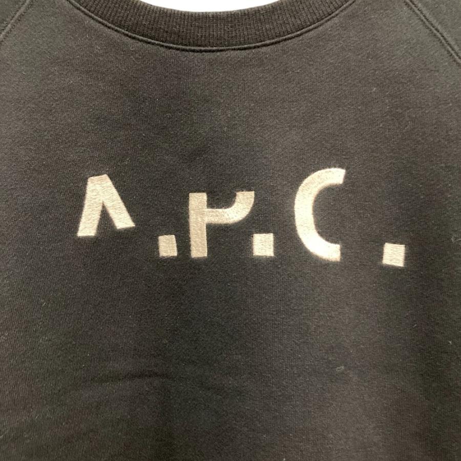 美品 A.P.C. アーペーセー ロゴ スウェット トレーナー S ブラック レディース 古着 中古 USED A.P.C.（アーペーセー） 美品 ロゴ スウェット トレーナー S ブラック